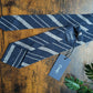 Drake's Navy and White Striped Handmade Silk Tie With Tag