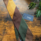 Drake's Brown, Green and Yellow Striped Handmade Silk Tie With Tag