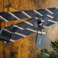 Drake's Navy, Brown and White Striped Handmade Silk Tie With Tag