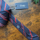 Drake's Navy, Red and White Striped Handmade Silk Tie With Tag