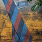 Drake's Navy, Blue and Brown Striped Handmade Silk Tie With Tag