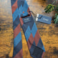 Drake's Navy, Blue and Brown Striped Handmade Silk Tie With Tag