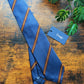 Drake's Blue, Brown and Yellow Striped Handmade Silk Tie With Tag