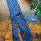 Drake's Blue, Brown and Yellow Striped Handmade Silk Tie With Tag