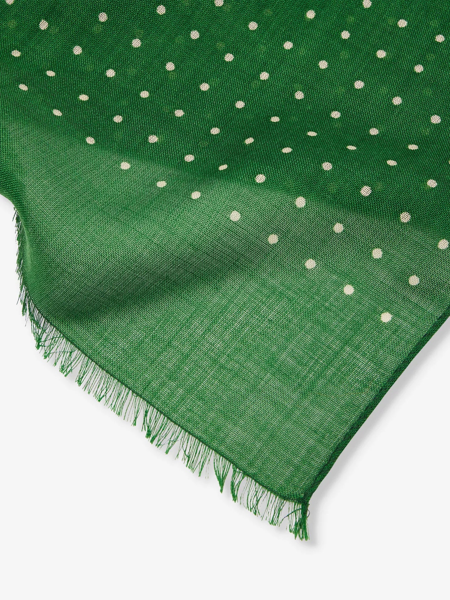 Drake‘s Green Polka Dot Tubular Wool-silk Blend Scarf