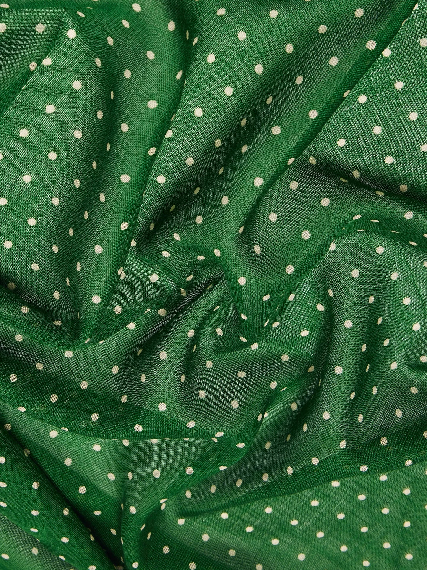 Drake‘s Green Polka Dot Tubular Wool-silk Blend Scarf