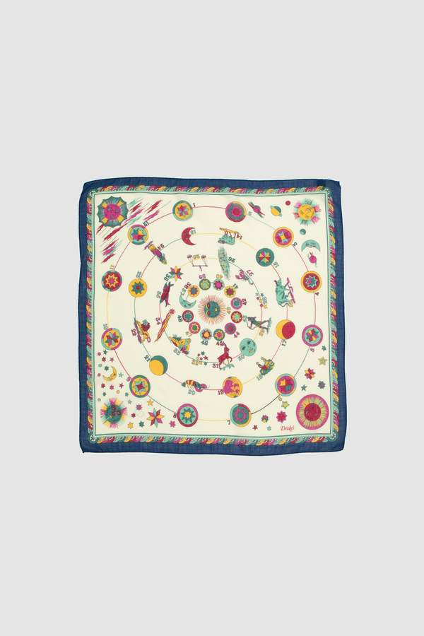 [Minor flaws] Drake's Zodiac Print Wool-Silk Bandana