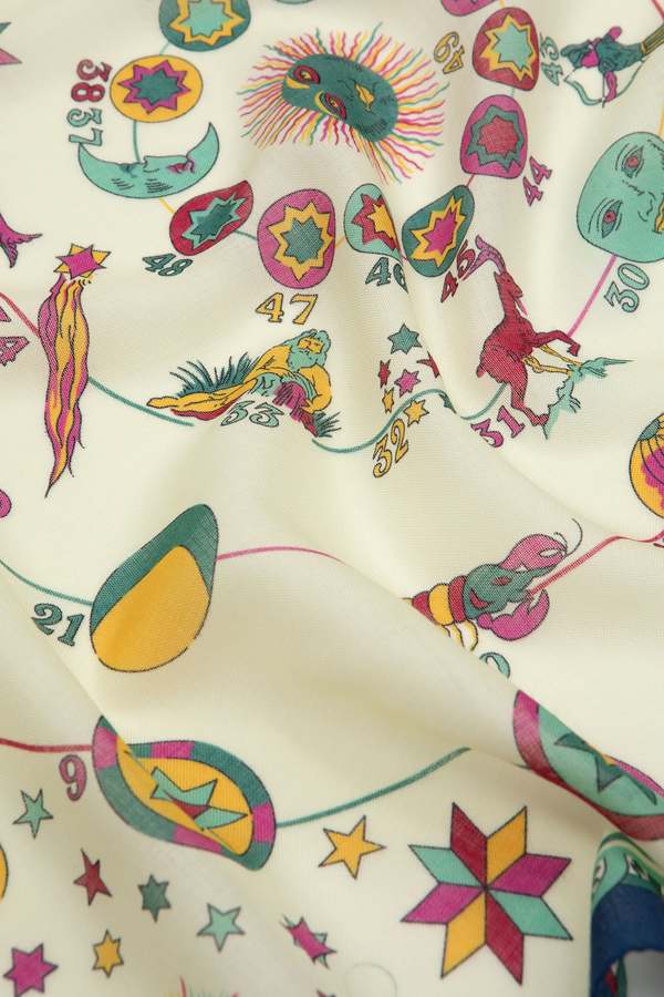 [Minor flaws] Drake's Zodiac Print Wool-Silk Bandana