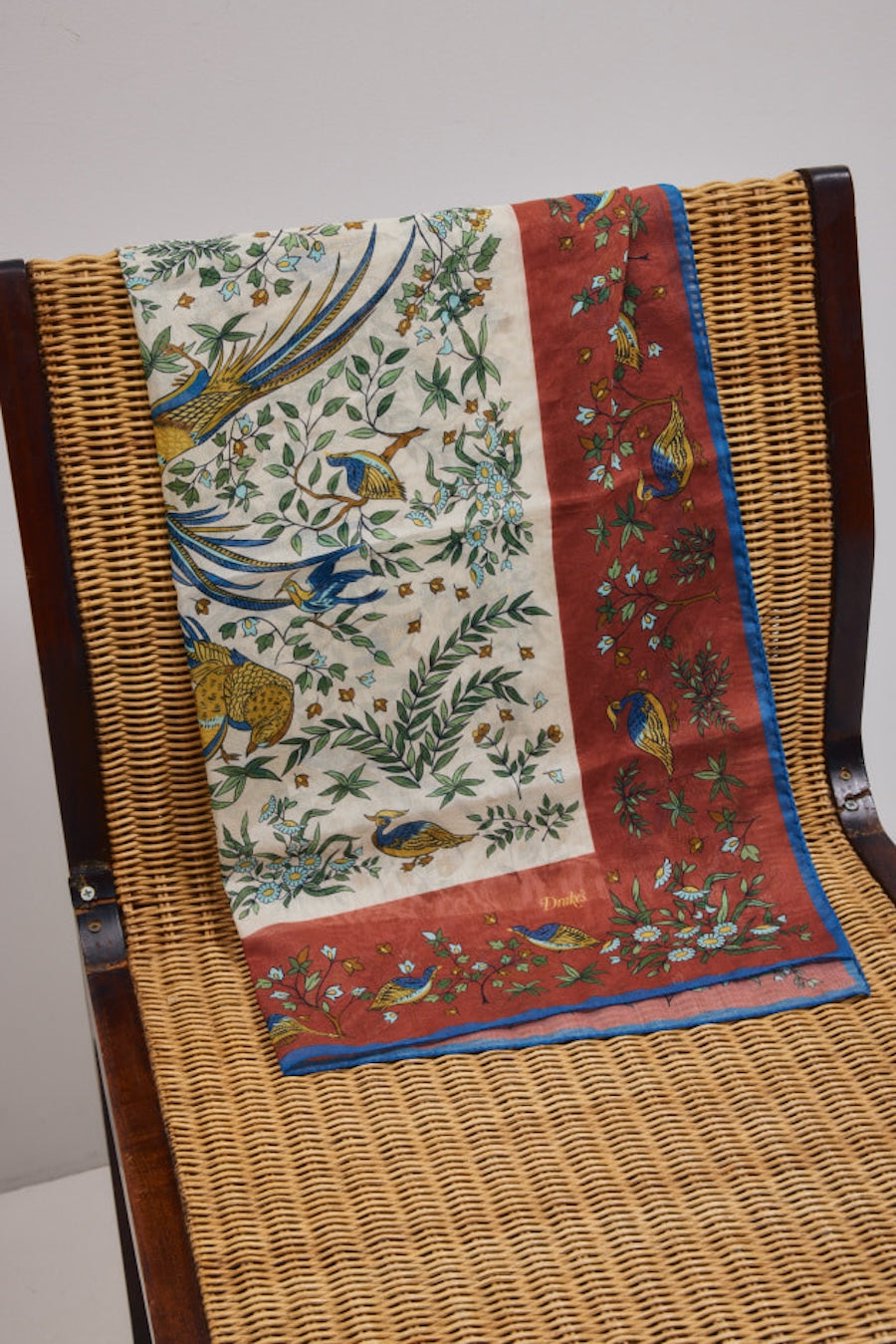 Birds Of Paradise Print Wool-Silk Bandana Limited Edition