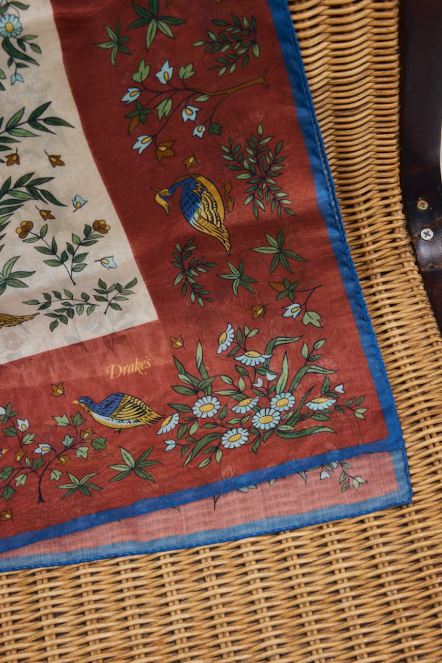 Birds Of Paradise Print Wool-Silk Bandana Limited Edition