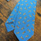 Drake's badminton motif handmade tipped silk tie detail view 2