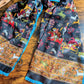 Drake's Black and Blue Mughal Fringed Printed Wool and Silk-Blend Scarf - image 5