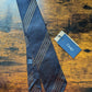 Drake's black brown handmade striped silk tie product image