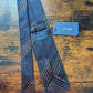 Drake's black brown handmade striped silk tie detail view 3