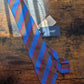 Drake's blue brown red block striped handmade silk tie product image