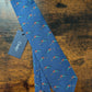 Drake's blue curling motif handmade tipped silk tie product image