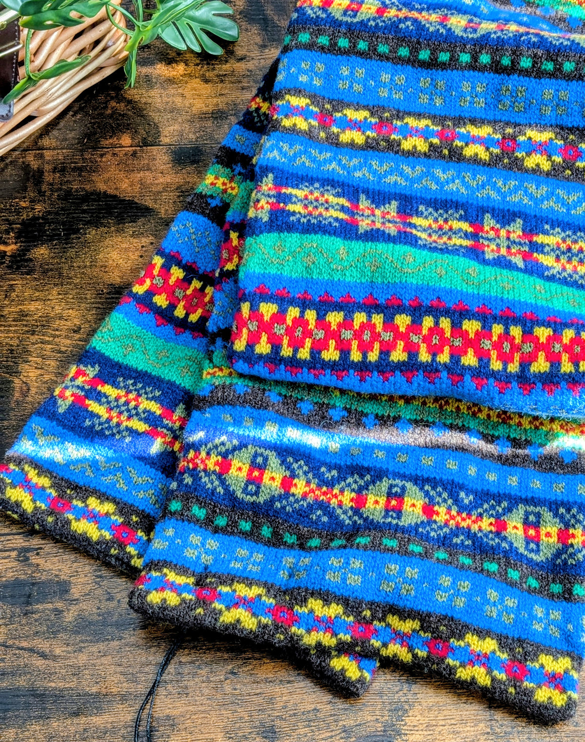 Drake's Blue Fair Isle Lambswool Scarf - image 2