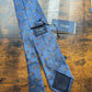 Drake's blue fox motif handmade silk tie detail view 2