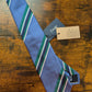 Drake's blue green block striped handmade silk tie product image
