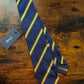 Drake's blue green yellow handmade striped silk tie product image