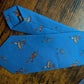 Drake's blue jesters circus handmade tipped silk tie circus detail view 2