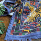 Drake's Blue Jumbo Tiger Print Wool-Silk Scarf - image 2