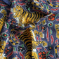 Drake's Blue Jumbo Tiger Print Wool-Silk Scarf - image 3