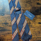 Drake's blue orange ecru handmade striped silk tie product image