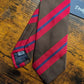 Drake's brown and red striped handmade silk tie detail view 3
