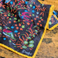 Drake's Brown Birds of Paradise Print Wool-Silk Pocket Square - image 1