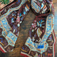 Drake's Brown Classic Mughal Print Wool Silk Scarf - image 1