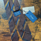 Drake's brown navy yellow handmade striped silk tie product image