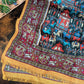 Drake's Burgundy Elephant Village Print Wool-Silk Scarf - image 4