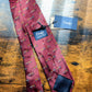 Drake's burgundy fox motif handmade silk tie detail view 2