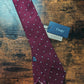 Drake's burgundy handmade polka dot hand rolled silk tie product image