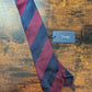 Drake's burgundy navy striped handmade silk tie product image
