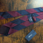 Drake's burgundy navy striped handmade silk tie detail view 3
