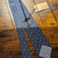 Drake's cocktail blue motif handmade silk tie detail view 3