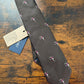 Drake's dark brown football motif handmade tipped silk tie product image