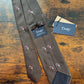 Drake's dark brown football motif handmade tipped silk tie detail view 3