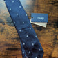 Drake's dark navy robot handmade tipped silk tie robot product image