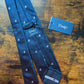 Drake's dark navy robot handmade tipped silk tie robot detail view 3