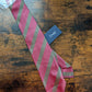 Drake's dusty rose taupe block striped handmade silk tie product image