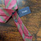Drake's dusty rose taupe block striped handmade silk tie detail view 3
