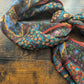 Drake's floral wool silk print scarf detail view 2