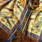Drake's Gold Birds of Paradise Print Tubular Silk Tasselled Scarf - image 1