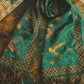 Drake's Green Birds of Paradise Print Tubular Silk Tasselled Scarf - image 2