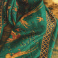 Drake's Green Birds of Paradise Print Tubular Silk Tasselled Scarf - image 3
