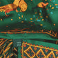 Drake's Green Birds of Paradise Print Tubular Silk Tasselled Scarf - image 4