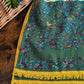 Drake's Green Birds of Paradise Print Tubular Wool Silk Scarf - image 1
